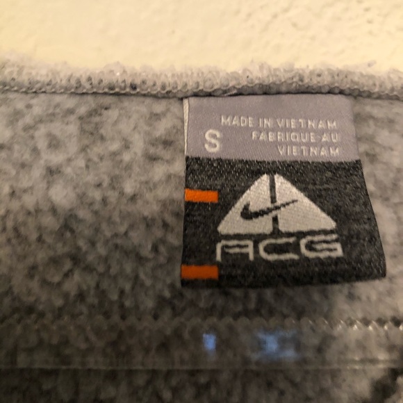 Nike ACG Hoodie Sweatshirt Fleece Grey Sherpa Hood Small S - Picture 3 of 5